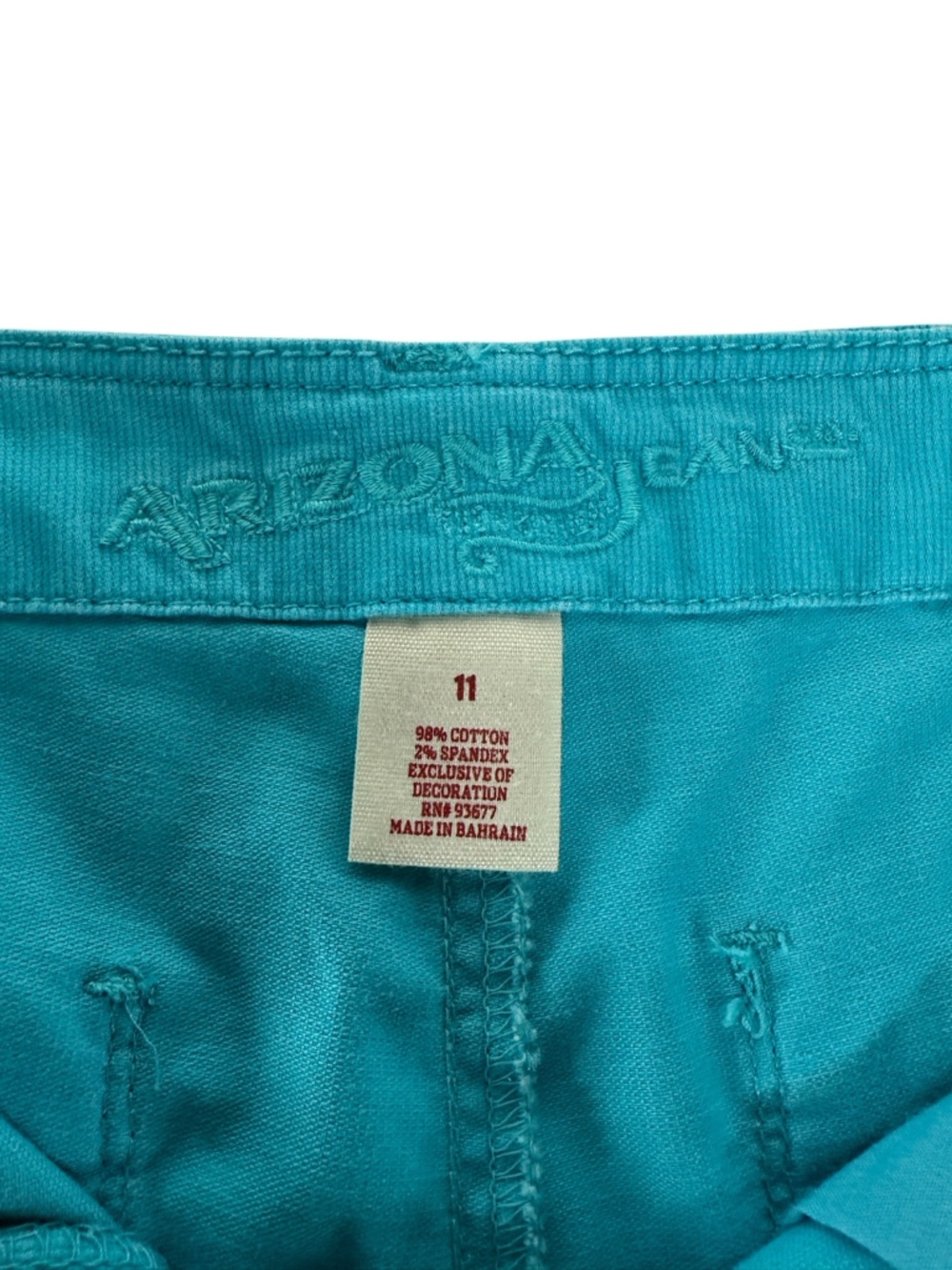 ARIZONA JEAN CO / Teal Micro Corduroy Shorts / Size 11 / Y2K Summer Festival - Picture 8 of 9